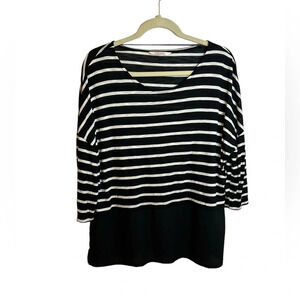 CAMAIEU BLACK & WHITE STRIPED BLOUSE